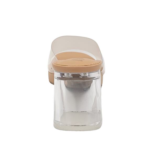 Wild Pair Women Orleens Block Heel Slide Sandals Size US 9.5M Clear Vinyl - Picture 5 of 6